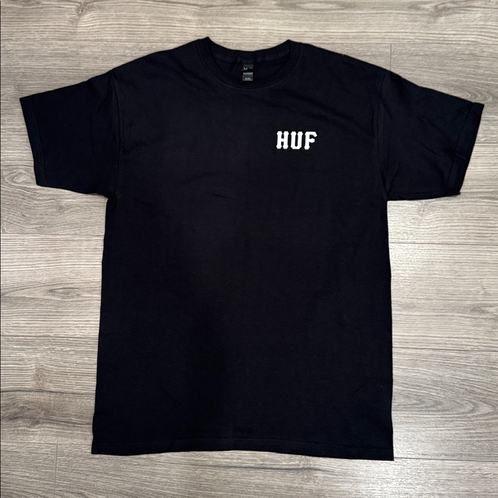 HUF Basic Logo Black Tee Men’s Size Large